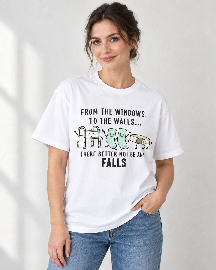 From the Windows No Falls Funny Graphic Tee