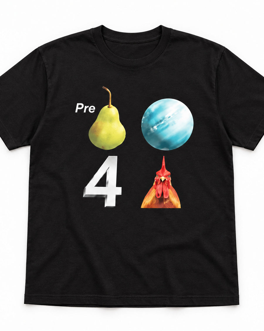 Pear Planet Rooster Funny Rebus Graphic Tee