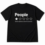 People one-star review funny graphic tee black front flat-lay product image