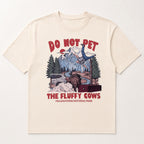 Yellowstone bison safety warning ivory graphic tee front flat lay