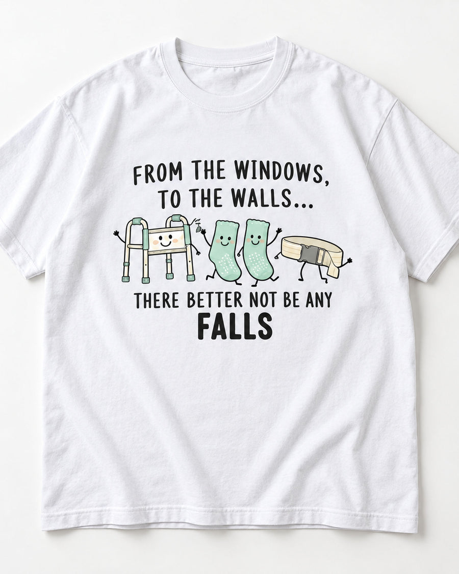 From the Windows No Falls Funny Graphic Tee