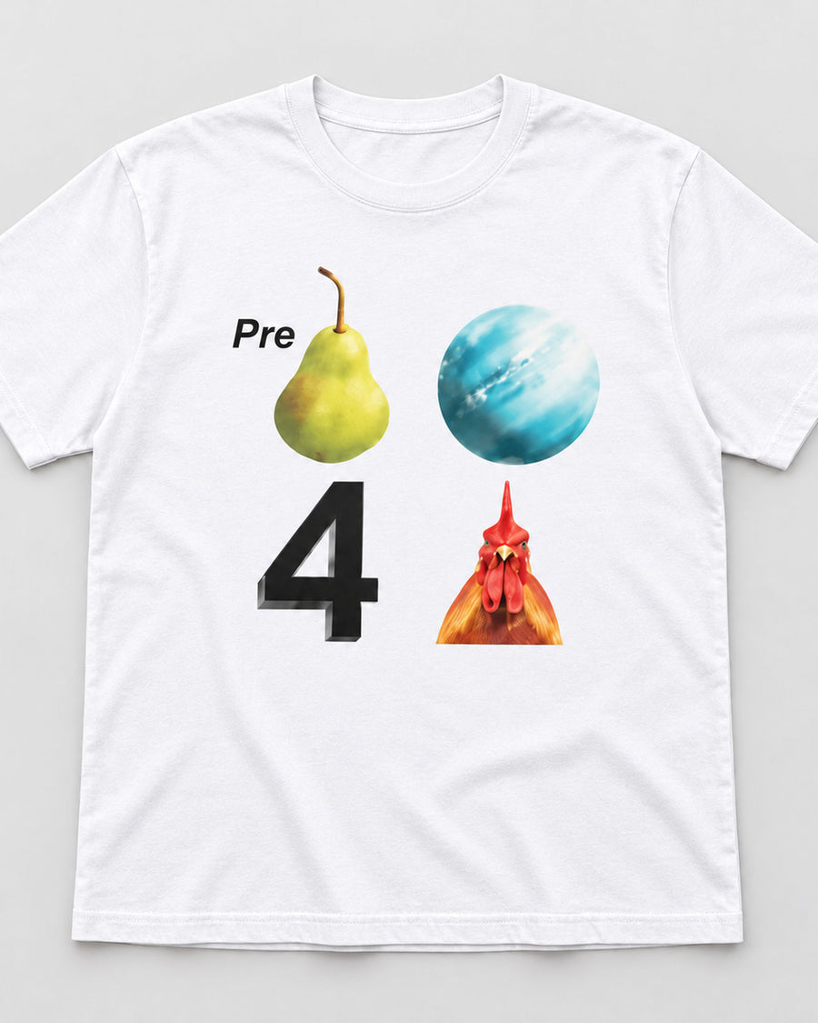 Pear Planet Rooster Funny Rebus Graphic Tee